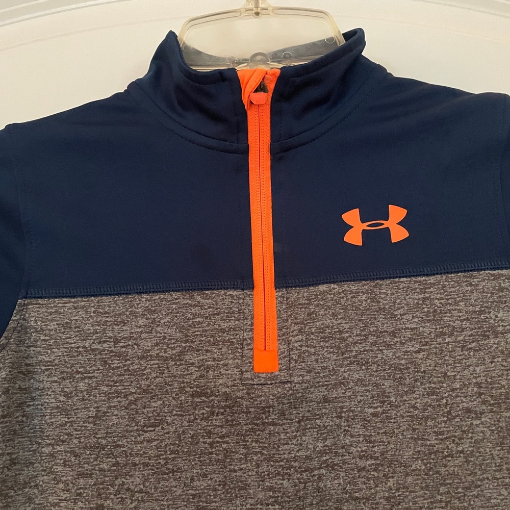 Under Armour Kids' Blue and Gray Quarter-Zip Pullover